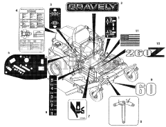 Gravely 992071 (PM 252Z) - Gravely Pro-Master 52" Zero-Turn Mower, 27hp Kohler (SN: 000101 - 000499)