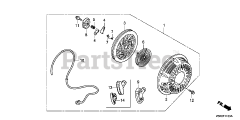 Honda GX390 U1 VXE4 (GCANK) - Honda Engine, Made in Japan (SN: GCANK-1000001 - GCANK-9999999) RECOIL STARTER