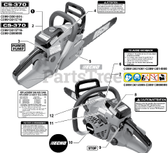 Echo CS-370 - Echo Chainsaw (SN: C09913001001 - C09913999999)