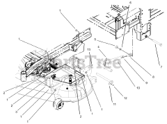 Toro 74225 (Z 253) - Toro 62" Z Master Zero-Turn Mower, Side-Discharge Deck (SN: 230006001 - 230999999) (2003) Frame and Deck Assembly