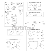 Briggs & Stratton 406677-0403-E1 - Briggs & Stratton Vertical Engine Carburetor, Fuel Supply, Gasket Set - Engine, Gasket Set - Valve, Kit - Carburetor Overhaul