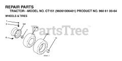 Husqvarna CT 151 (960610064-01) - Husqvarna Lawn Tractor (2006-06) WHEELS &amp; TIRES