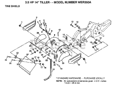 Weed Eater WE R350 A - Weed Eater Tiller TINE SHIELD
