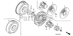 Honda GX620 U1 QZB2 (GCARK) - Honda Engine, Made in Japan (SN: GCARK-1000001 - GCARK-9999999) FLYWHEEL