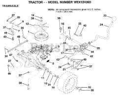 Weed Eater WEX 12H36 D - Weed Eater Lawn Tractor TRANSAXLE