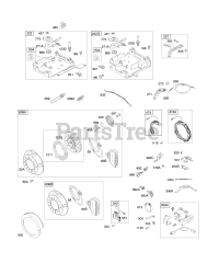 Briggs & Stratton 12E312-0100-E1 - Briggs & Stratton Horizontal Engine Controls, Electric Starter, Governor Spring, Ignition, Rewind Starter
