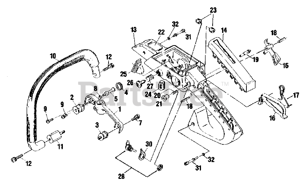 Shindaiwa 345 Shindaiwa Chainsaw Handle Parts Lookup with Diagrams