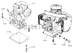 Toro 1-0630 (D-200) - Toro Lawn Tractor (1974) Engine (plate 9.1)