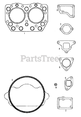 Simplicity 9518 (2097355) - Simplicity Compact Tractor, Diesel Gasket Sets - Cylinder Head Group (3486I01)