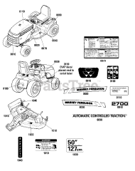 Massey Ferguson MF 2700 (2691304-00) - Massey Ferguson 50" Lawn Tractor, 25hp Decals Group