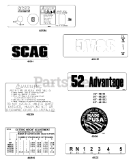 Scag SW52A-18KH - Scag 52" Walk-Behind Mower, 18hp Kohler (SN: A1200001 - A1299999)