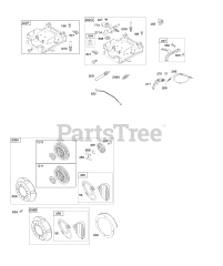 Briggs & Stratton 12A114-0130-E1 - Briggs & Stratton Horizontal Engine Controls, Governor Spring, Ignition, Rewind Starter